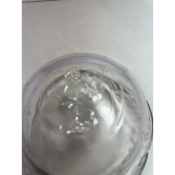 Clear Pressed Glass Floral Bowl Scalloped Edge 5" Dessert / Custard Dish - Picture 3 of 3